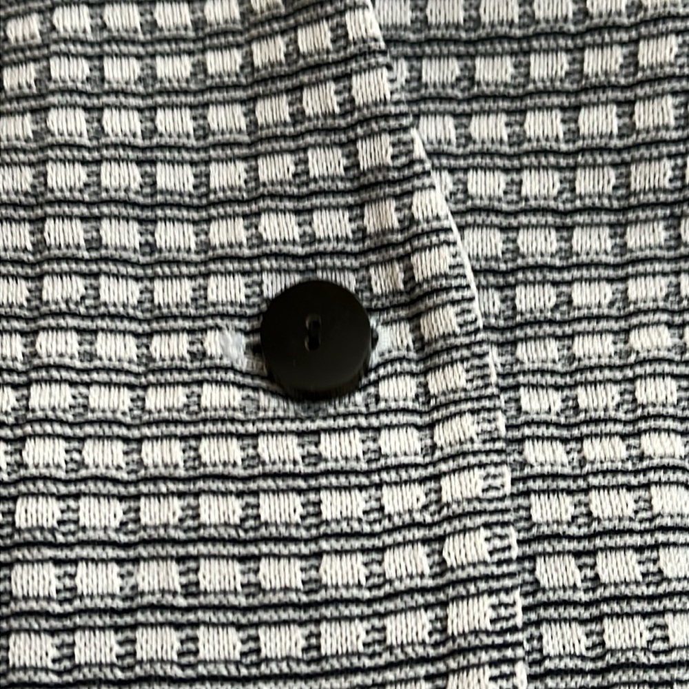 MING WANG women’s one- button jacket. Black/ cream design. Large - Picture 8 of 8